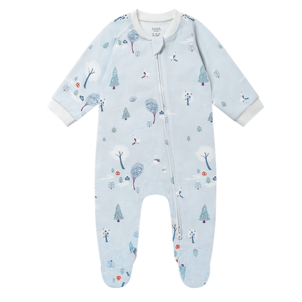 Nest Footed Sleeper - Snowy Snuggles-Pumpkin Pie Kids Canada