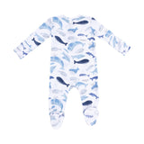 Angel Dear 2W Zipper Footie - Blue Whales-Pumpkin Pie Kids Canada