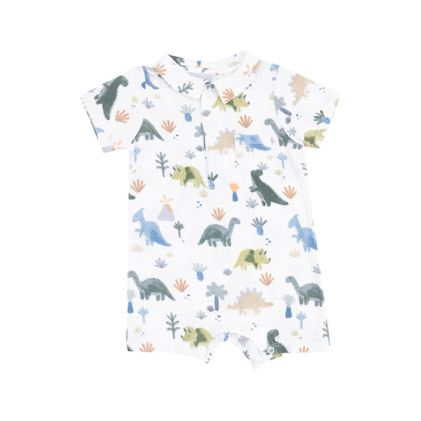 Angel Dear Polo Shortie - Soft Dinos-Pumpkin Pie Kids Canada