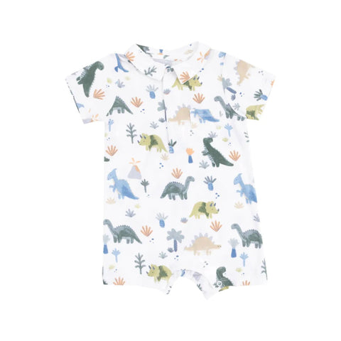 Angel Dear Polo Shortie - Soft Dinos-Pumpkin Pie Kids Canada