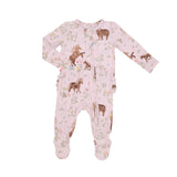 Angel Dear Ruffle Back Footie - Watercolour Ponies-Pumpkin Pie Kids Canada