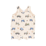 Angel Dear Uni Overall Shortie - Tractors & Friends-Pumpkin Pie Kids Canada