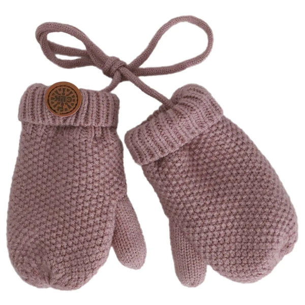 Calikids Knit Mitts - Rose Cendre-Pumpkin Pie Kids Canada