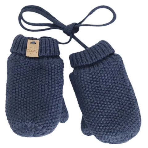 Calikids Soft Touch Knit Mitts - Blue-Pumpkin Pie Kids Canada