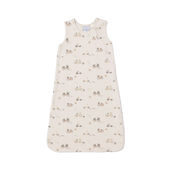 Coccoli Cotton-Modal Sleepsack - Bikes on Oat Milk-Pumpkin Pie Kids Canada