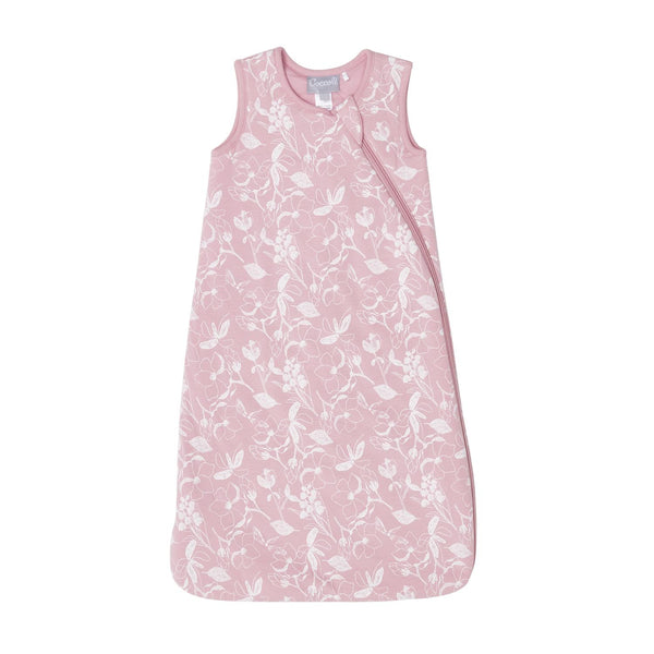 Coccoli Cotton-Modal Sleepsack - Flowers on Silver Pink-Pumpkin Pie Kids Canada