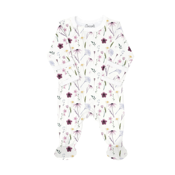 Coccoli Modal Footie - Floral-Pumpkin Pie Kids Canada