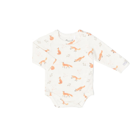 Coccoli Romper Onesie - Foxes on Cream-Pumpkin Pie Kids Canada