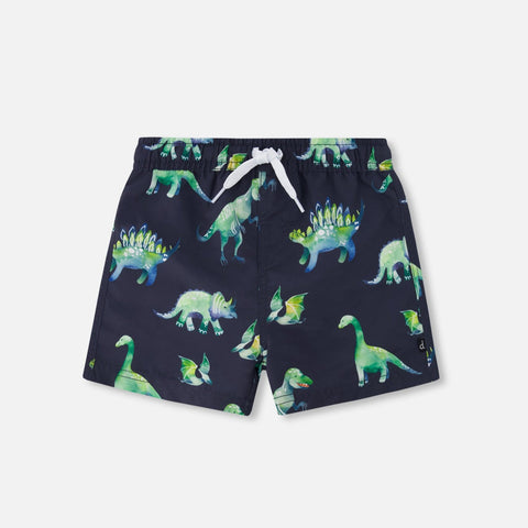 Deux Par Deux Boardshort - Dinosaurs-Pumpkin Pie Kids Canada