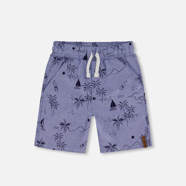 Deux Par Deux Chambray Shorts - Beach-Pumpkin Pie Kids Canada