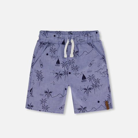 Deux Par Deux Chambray Shorts - Beach-Pumpkin Pie Kids Canada