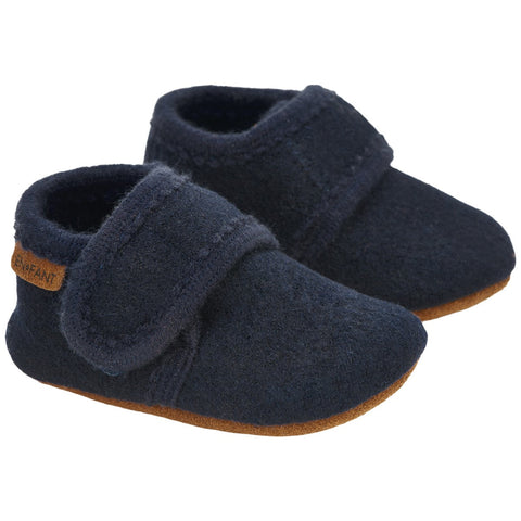 En Fant Wool Slippers - Navy-Pumpkin Pie Kids Canada