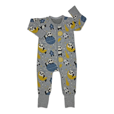 Good Luck Sock Coverall Pajamas - Space Pandas-Pumpkin Pie Kids Canada