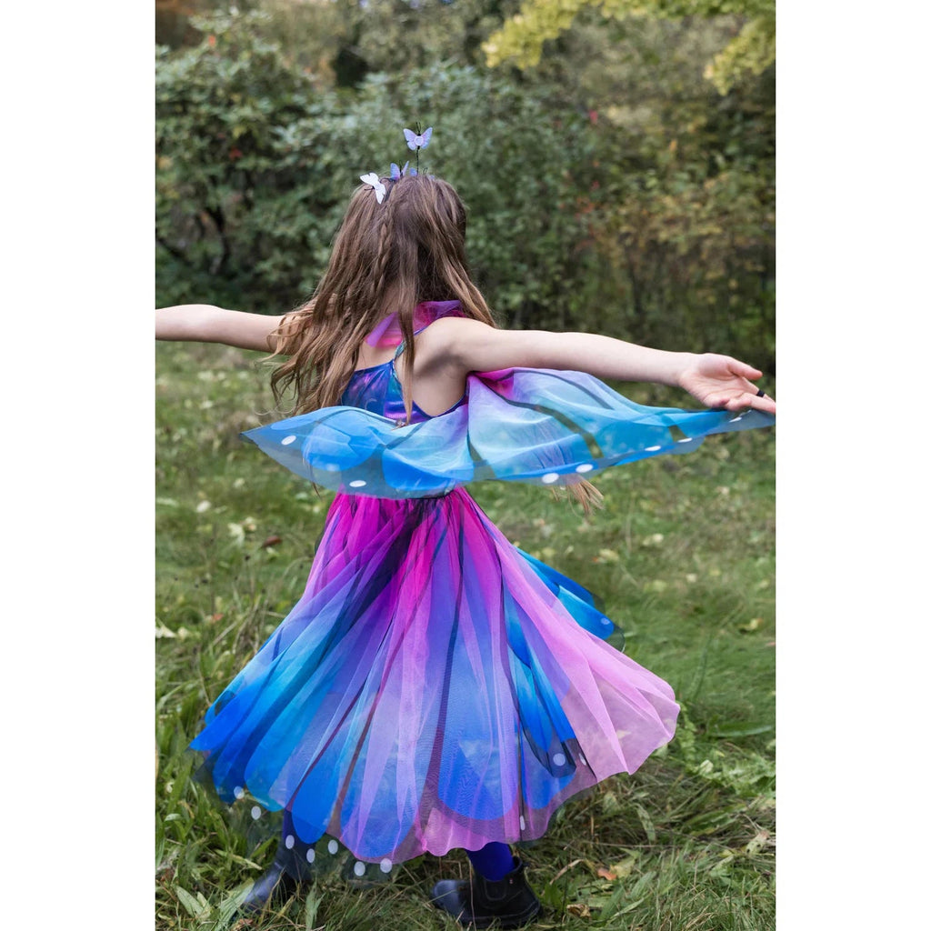 Great Pretenders Blue Butterfly Twirl Dress with Wings Headband