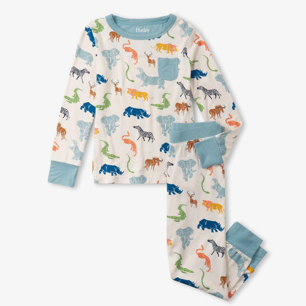 Hatley Bamboo Pajama Set - Scratchy Safari Hatley Bamboo Pajama Set - Scratchy Safari