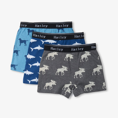 Hatley Boxer Briefs 3pk - Silhouette Animals-Pumpkin Pie Kids Canada