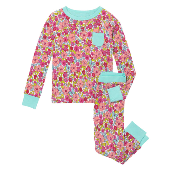 Hatley Pajama Set - Groovy Flowers-Pumpkin Pie Kids Canada