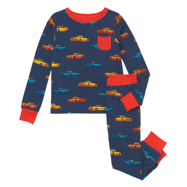 Hatley Pajama Set - Sports Cars-Pumpkin Pie Kids Canada