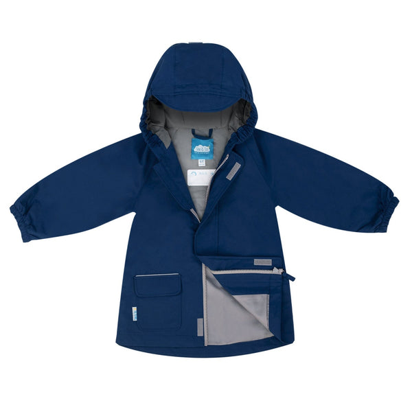 Jan & Jul Puddle-Dry Rain Jacket - Nebula Blue-Pumpkin Pie Kids Canada
