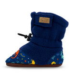 Jan & Jul Stay-Put Cozy Booties - Space Dino-Pumpkin Pie Kids Canada