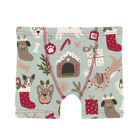 KicKee Pants Boxer Brief - Aloe Christmas Dogs-Pumpkin Pie Kids Canada