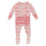KicKee Pants Classic Ruffle Footie with 2W Zipper - Baby Rose Mermaid-Pumpkin Pie Kids Canada