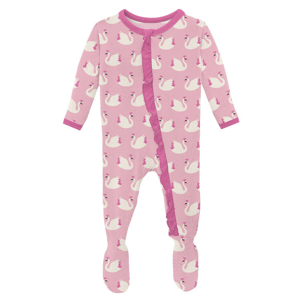 KicKee Pants Classic Ruffle Footie with 2W Zipper - Cake Pop Swan Princess-Pumpkin Pie Kids Canada