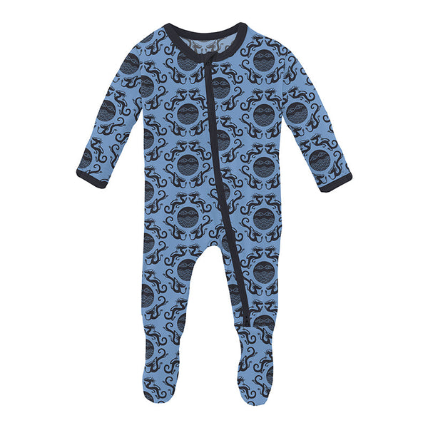 KicKee Pants Footie w/2W Zipper - Dream Blue Four Dragons-Pumpkin Pie Kids Canada