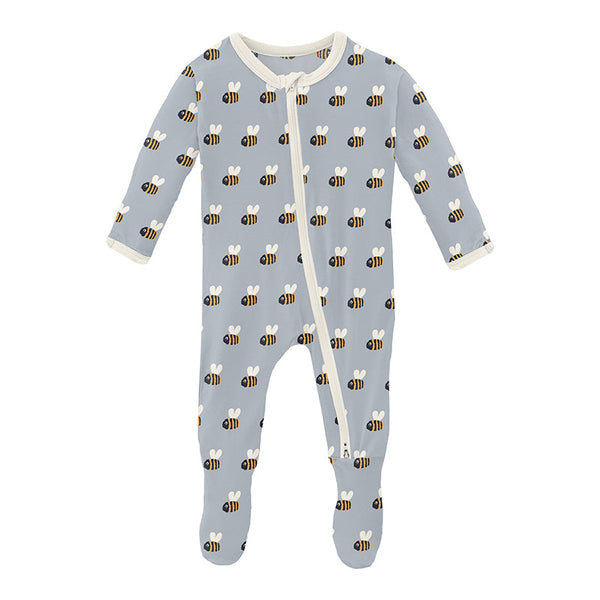 KicKee Pants Footie w/Zipper - Pearl Blue Baby Bumblebee-Pumpkin Pie Kids Canada