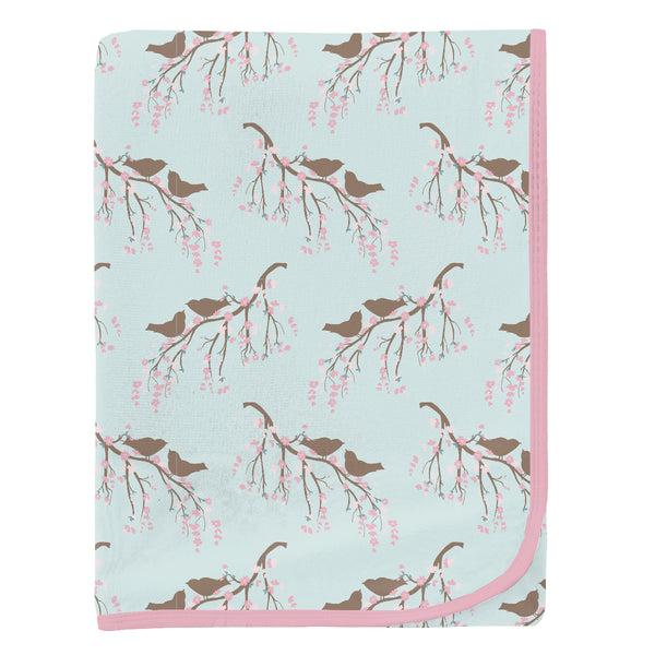 KicKee Pants Swaddling Blanket - Fresh Air Bird Branch-Pumpkin Pie Kids Canada