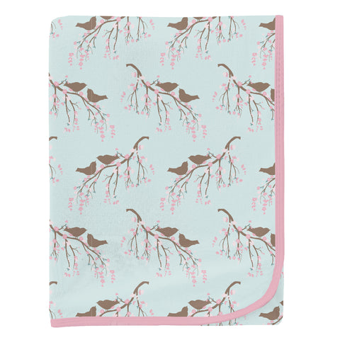 KicKee Pants Swaddling Blanket - Fresh Air Bird Branch-Pumpkin Pie Kids Canada