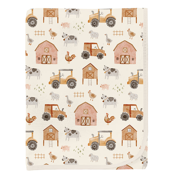 KicKee Pants Swaddling Blanket - Natural Farm Life-Pumpkin Pie Kids Canada