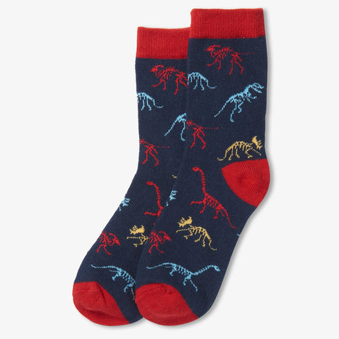 Little Blue House Crew Socks - Dino Bones-Pumpkin Pie Kids Canada