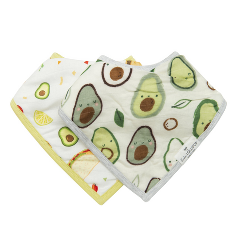 Loulou Lollipop Bandana Bib Set - Advocado-Pumpkin Pie Kids Canada