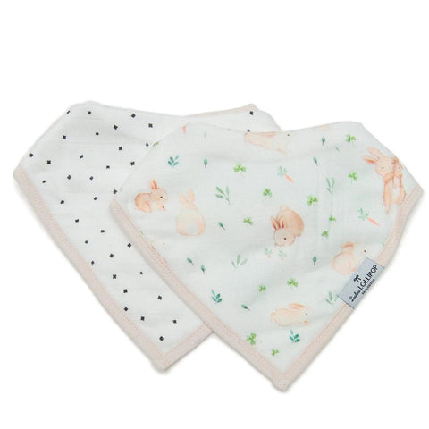 Loulou Lollipop Bandana Bib Set - Bunny Meadow-BIBBUNNY-Pumpkin Pie Kids Canada