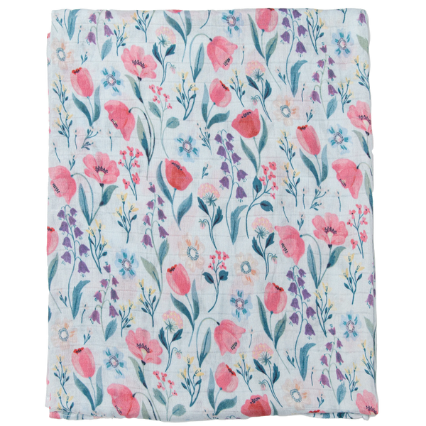 Loulou Lollipop Muslin Swaddle - Bluebell-Pumpkin Pie Kids Canada