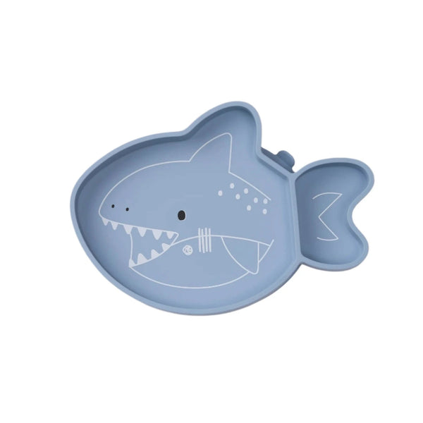 Loulou Lollipop Silcone Snack Plate - Sharks-Pumpkin Pie Kids Canada