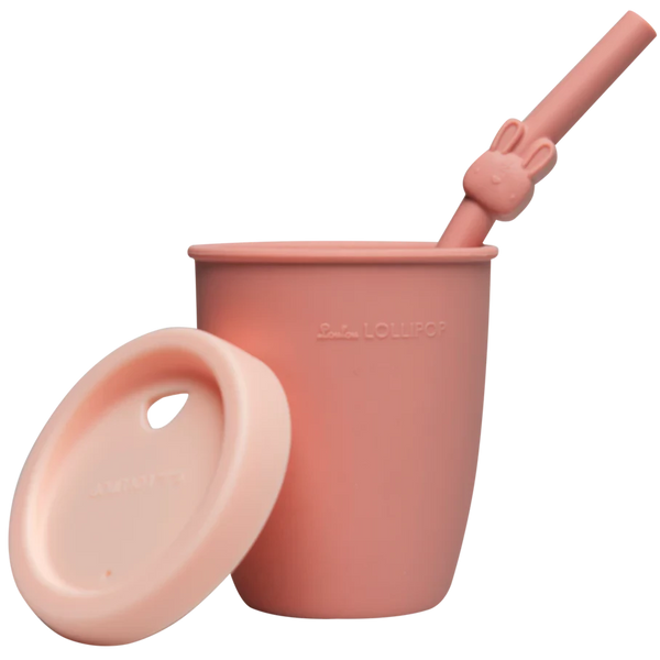 Loulou Lollipop Silcone Straw Cup - Bunny-Pumpkin Pie Kids Canada