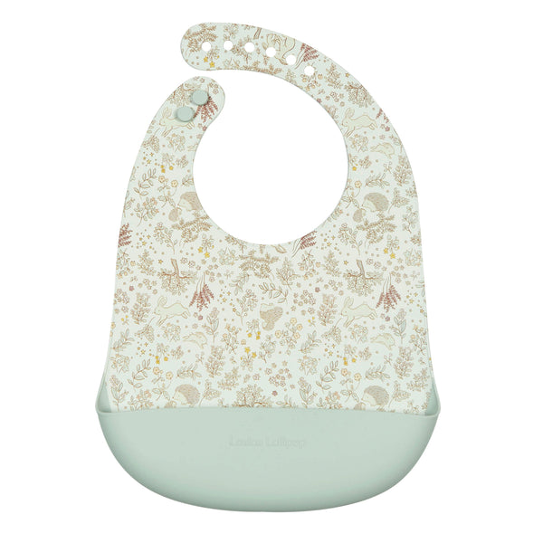 Loulou Lollipop Silicone Bib - Hedgehog Forest