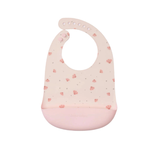 Loulou Lollipop Silicone Bib - Seashells-Pumpkin Pie Kids Canada
