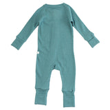 Loulou Lollipop Waffle Sleeper - Smoke Blue-Pumpkin Pie Kids Canada
