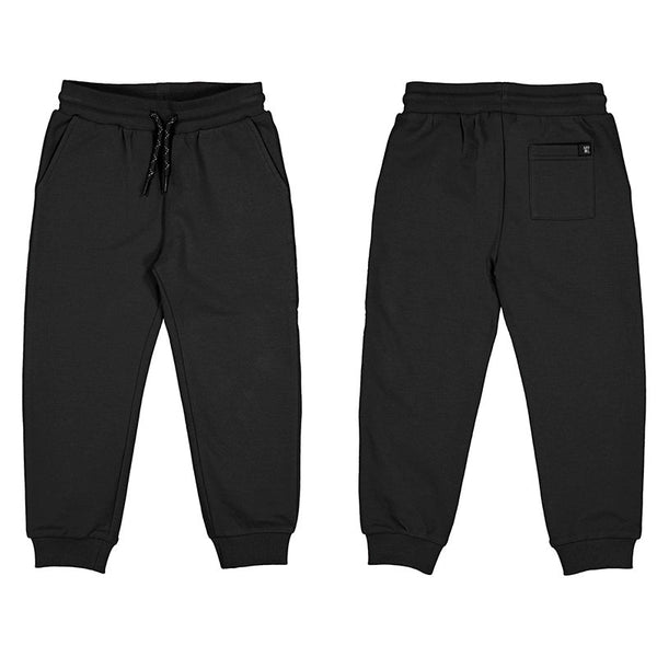 Mayoral Basic Cuffed Fleece Jogger - Black-Pumpkin Pie Kids Canada