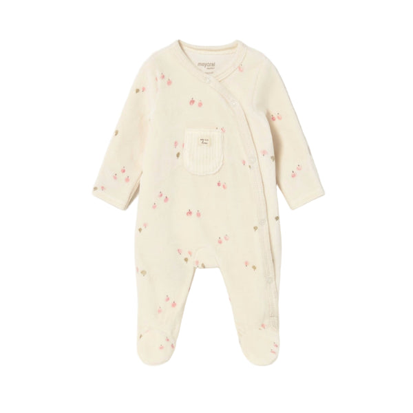 Mayoral Velour One Piece - Cream Pink-Pumpkin Pie Kids Canada