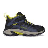 Merrell Moab Speed 2 Mid WP Hiker - Navy/Hi Viz-Pumpkin Pie Kids Canada