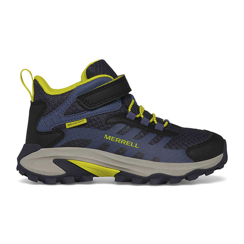 Merrell Moab Speed 2 Mid WP Hiker - Navy/Hi Viz-Pumpkin Pie Kids Canada