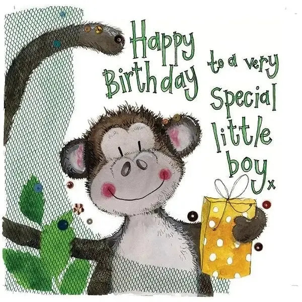 Alex Clark Little Boy Monkey Birthday Card-Pumpkin Pie Kids Canada