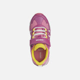 Geox Magnetar WP Sneaker - Fuchsia/Yellow-Pumpkin Pie Kids Canada