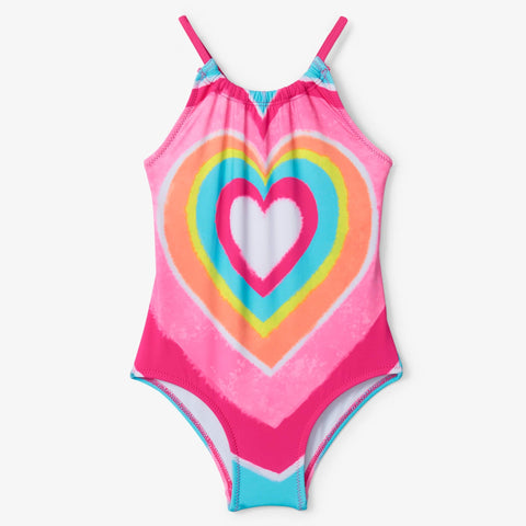 Hatley Gather Front Swimsuit - Psychedelic Heart-Pumpkin Pie Kids Canada