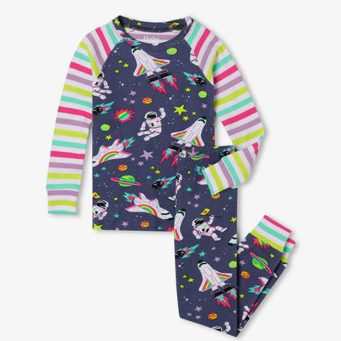 Hatley Organic Pajama Set - Cosmic Rainbows-Pumpkin Pie Kids Canada
