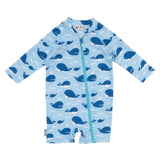 Jan & Jul 1pc UV Jumpsuit - Blue Whale-Pumpkin Pie Kids Canada